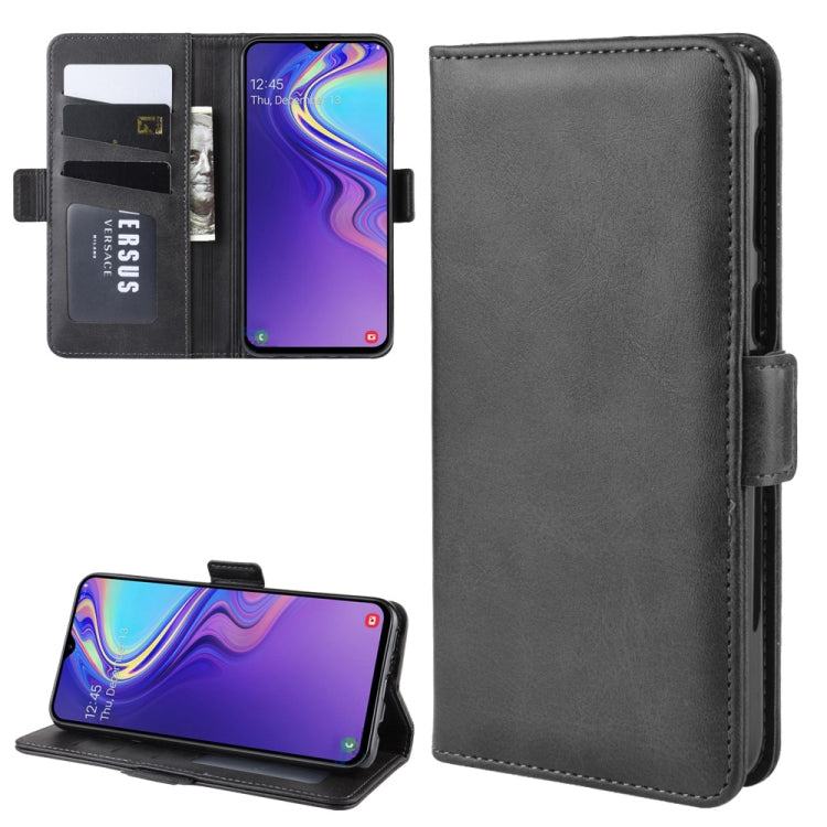 Dual-side Magnetic Buckle Horizontal Flip Leather Case for Galaxy M20, with Holder & Card Slots & Wallet & Photo Frame