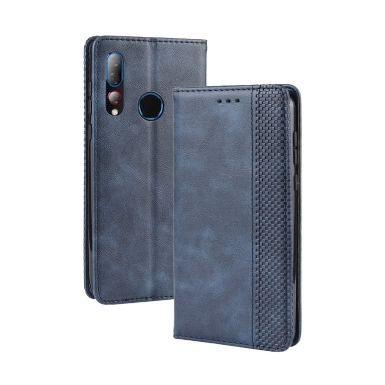 Magnetic Buckle Retro Crazy Horse Texture Horizontal Flip Leather Case for HTC Desire 19+(Desire 19 Plus) , with Holder & Card Slots & Photo Frame