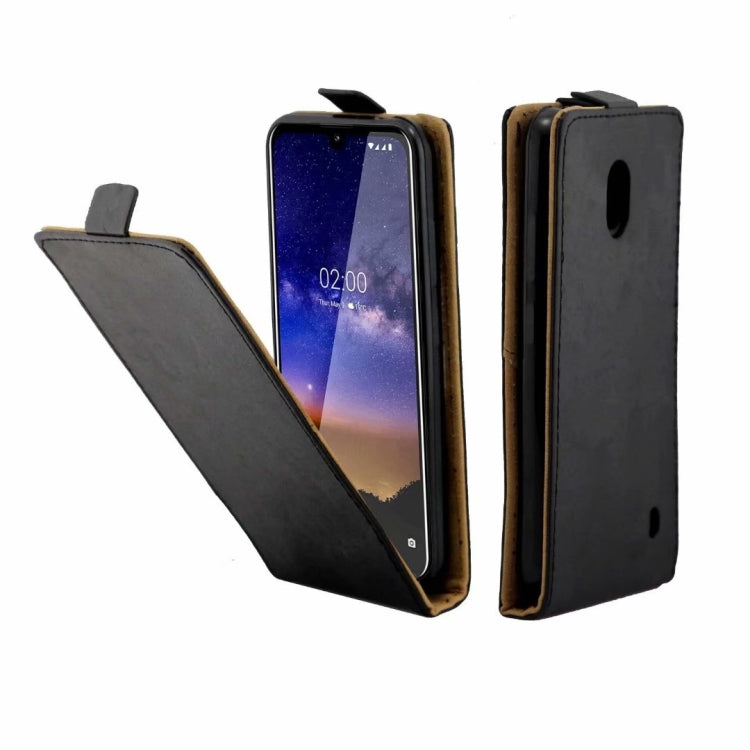 Business Style Vertical Flip TPU Leather Case  with Card Slot For Nokia2.2(black)