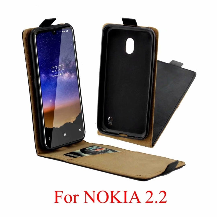 Business Style Vertical Flip TPU Leather Case  with Card Slot For Nokia2.2(black)