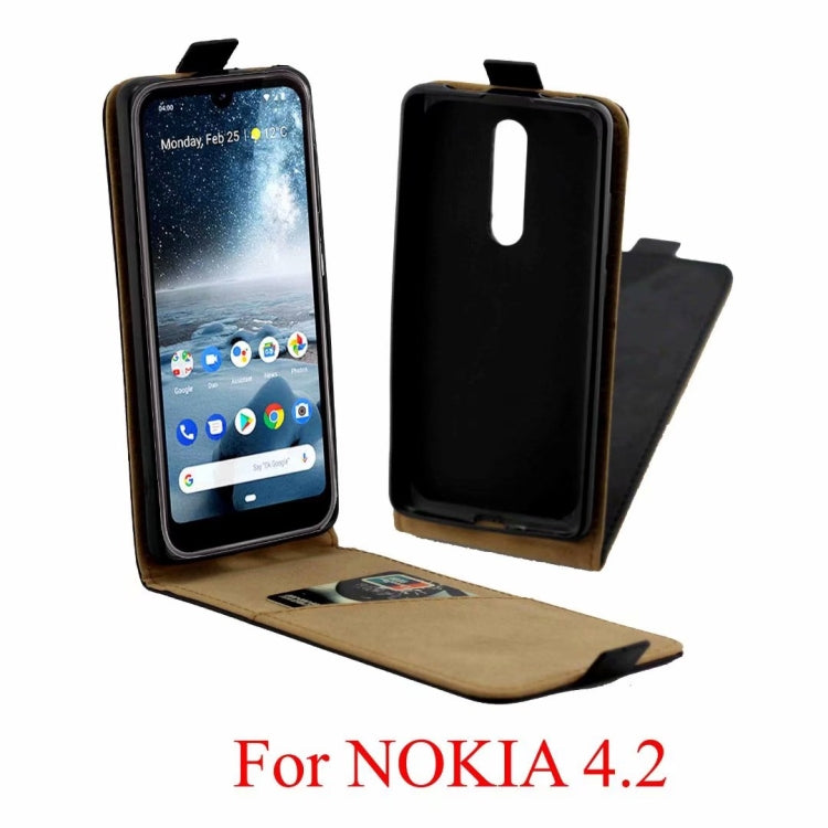 Business Style Vertical Flip TPU Leather Case  with Card Slot For Nokia4.2(black)