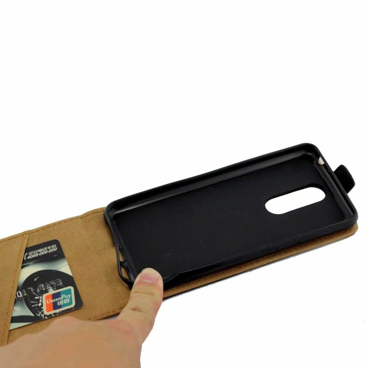 Business Style Vertical Flip TPU Leather Case  with Card Slot For Alcatel 3(2019)(black)