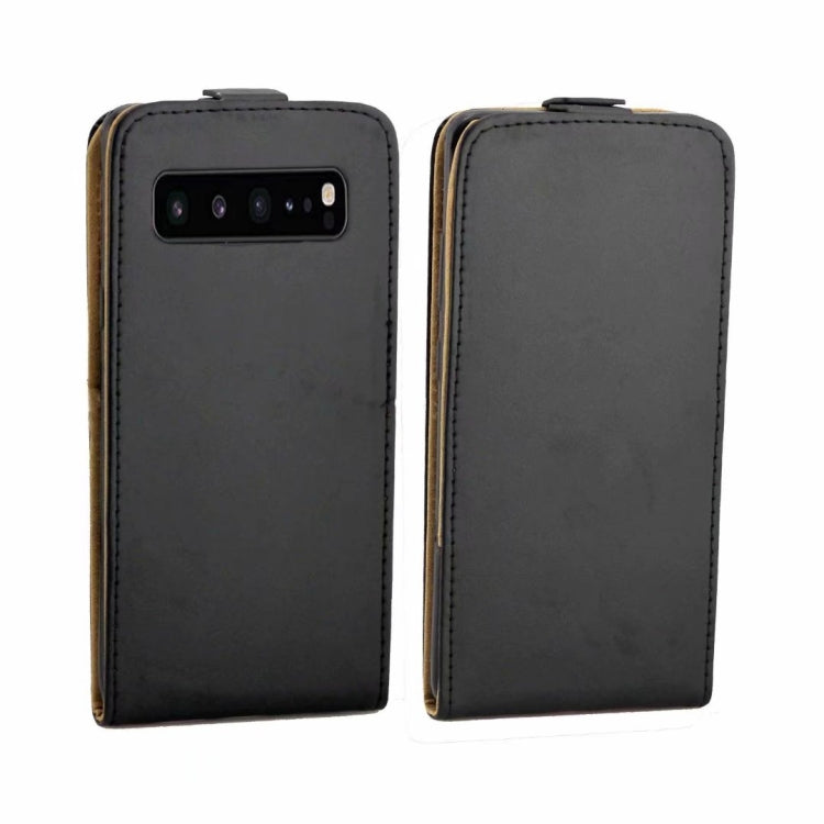 Business Style Vertical Flip TPU Leather Case  with Card Slot For Galaxy S10 5G/G977(black)