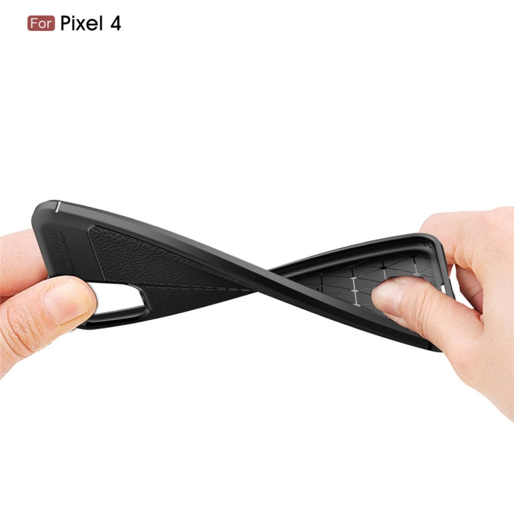 Litchi Texture TPU Shockproof Case for Google Pixel 4(Red)