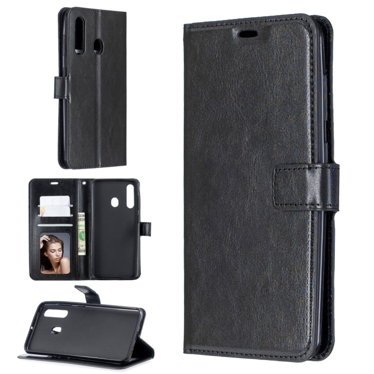 Crazy Horse Texture Horizontal Flip Leather Case for Galaxy A60, with Holder & Card Slots & Wallet & Photo Frame