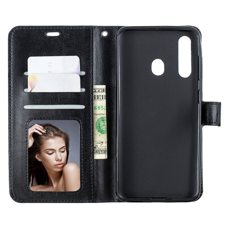 Crazy Horse Texture Horizontal Flip Leather Case for Galaxy A60, with Holder & Card Slots & Wallet & Photo Frame