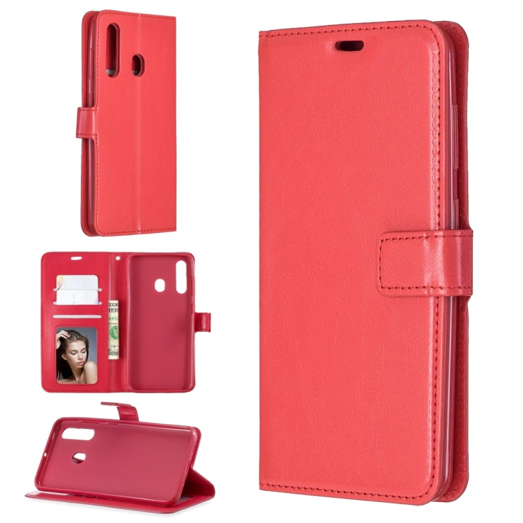 Crazy Horse Texture Horizontal Flip Leather Case for Galaxy A60, with Holder & Card Slots & Wallet & Photo Frame