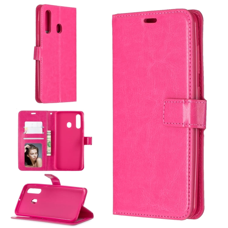 Crazy Horse Texture Horizontal Flip Leather Case for Galaxy A60, with Holder & Card Slots & Wallet & Photo Frame