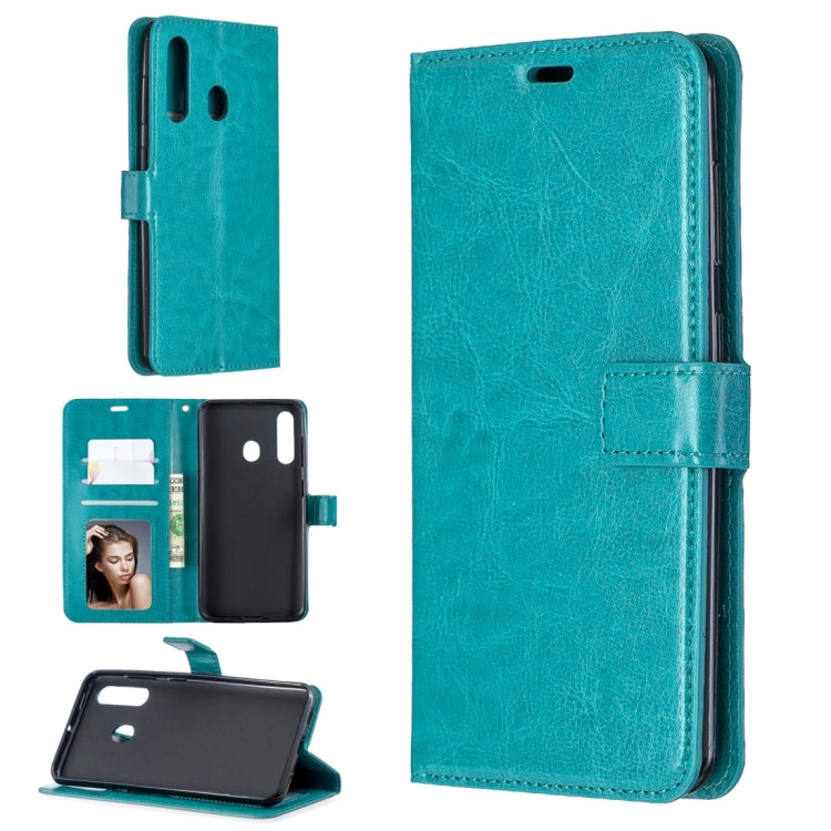 Crazy Horse Texture Horizontal Flip Leather Case for Galaxy A60, with Holder & Card Slots & Wallet & Photo Frame