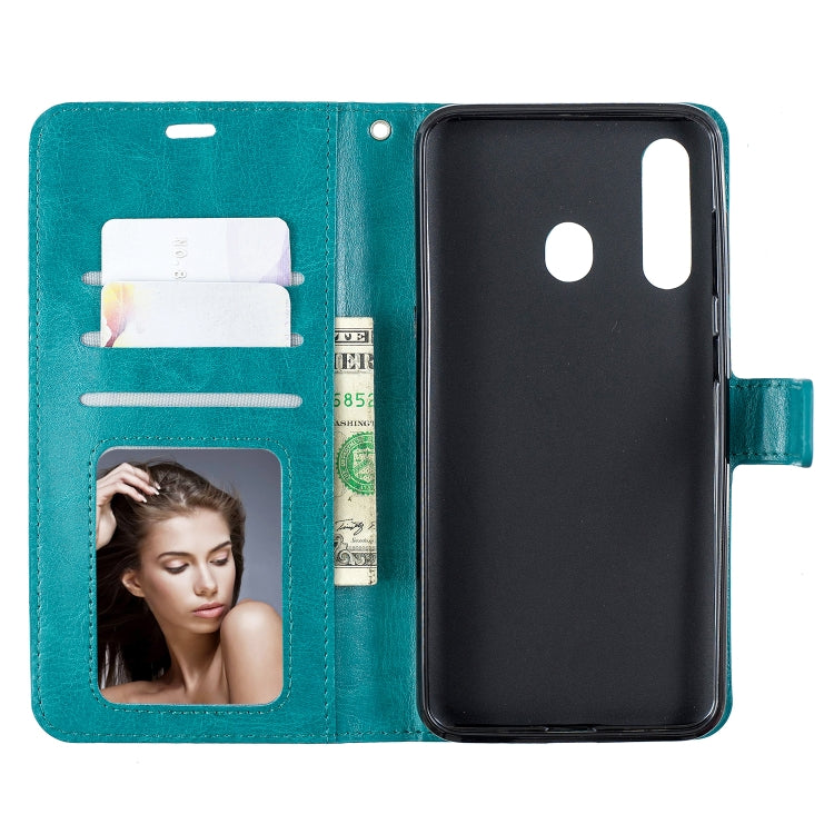 Crazy Horse Texture Horizontal Flip Leather Case for Galaxy A60, with Holder & Card Slots & Wallet & Photo Frame