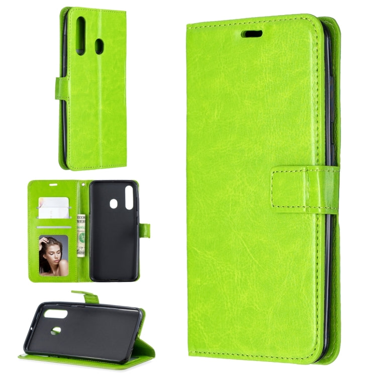 Crazy Horse Texture Horizontal Flip Leather Case for Galaxy A60, with Holder & Card Slots & Wallet & Photo Frame