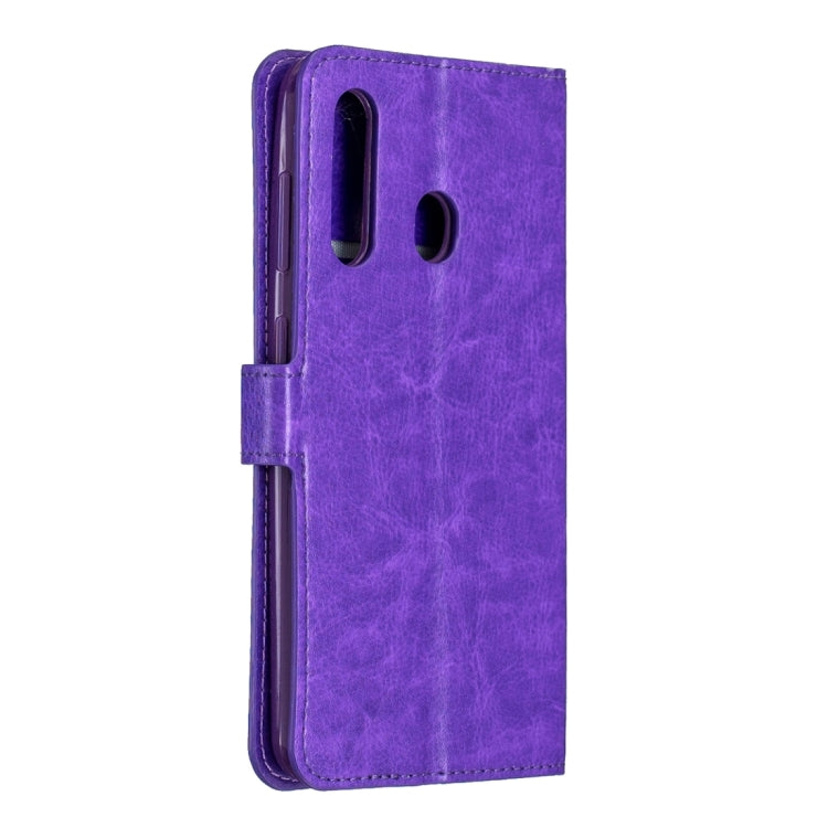 Crazy Horse Texture Horizontal Flip Leather Case for Galaxy A60, with Holder & Card Slots & Wallet & Photo Frame