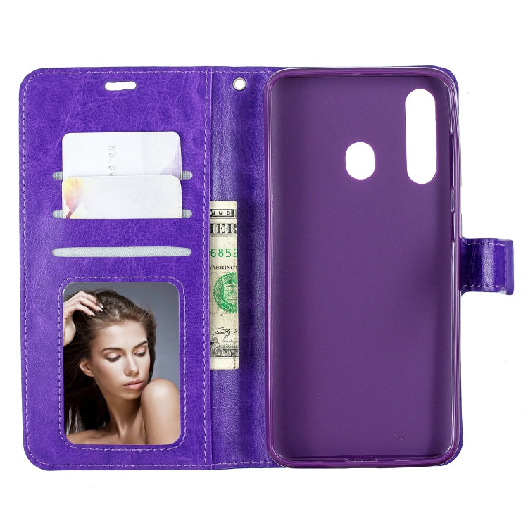 Crazy Horse Texture Horizontal Flip Leather Case for Galaxy A60, with Holder & Card Slots & Wallet & Photo Frame