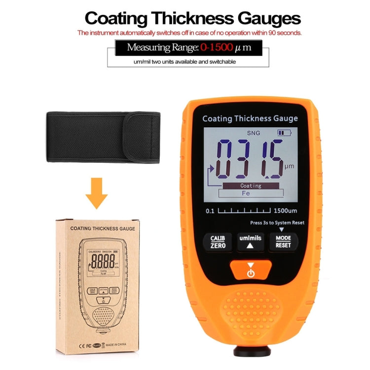GM998 Digital Thickness Gauges Paint Coating Thickness Gauge Car Thickness Gauges Tester With Backlight Film(White)