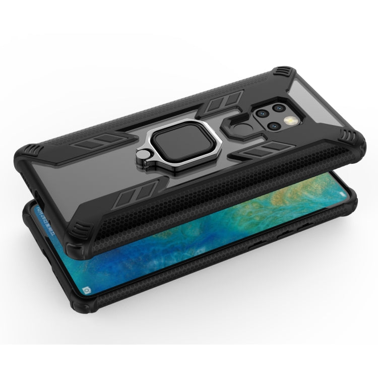 Iron Warrior Shockproof PC + TPU Protective Case for Huawei Mate20, with Ring Holder(Navy blue)