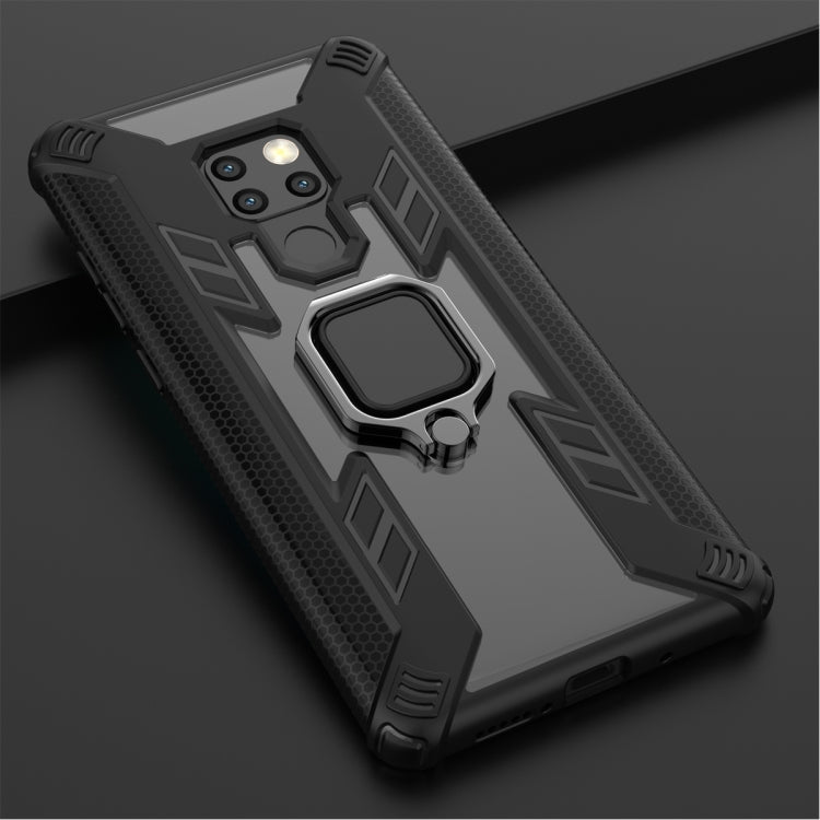 Iron Warrior Shockproof PC + TPU Protective Case for Huawei Mate20, with Ring Holder(Navy blue)