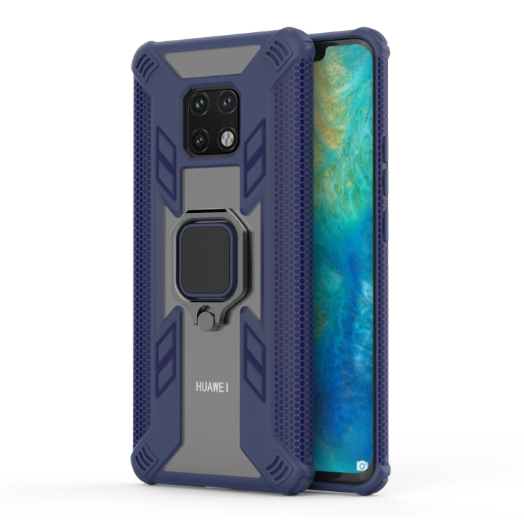 Iron Warrior Shockproof PC + TPU Protective Case for Huawei Mate 20 Pro, with Ring Holder(Navy blue)