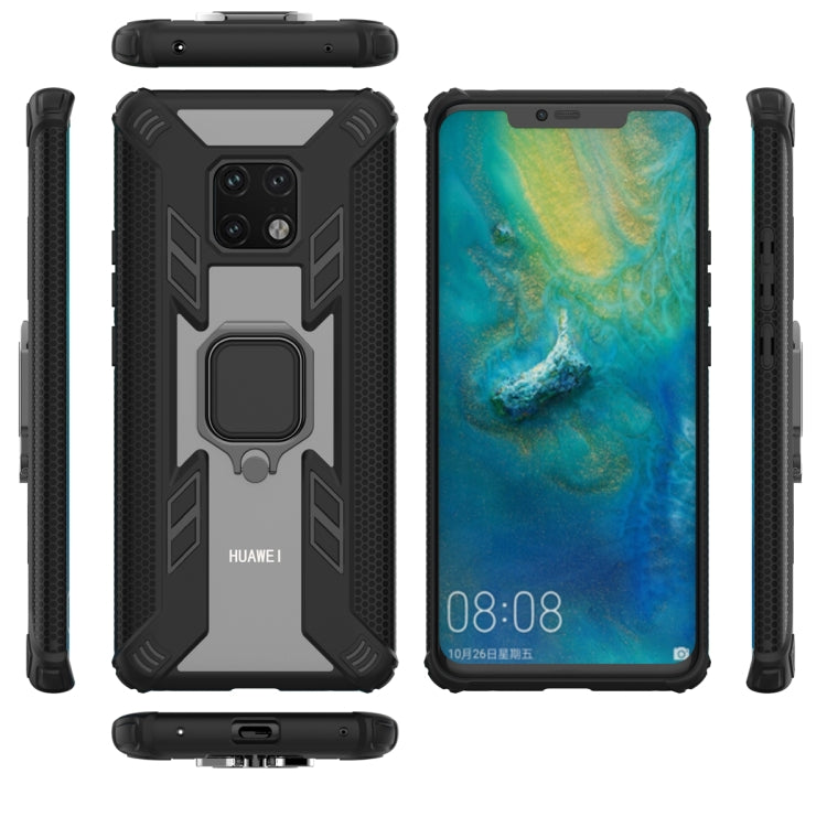Iron Warrior Shockproof PC + TPU Protective Case for Huawei Mate 20 Pro, with Ring Holder(Navy blue)