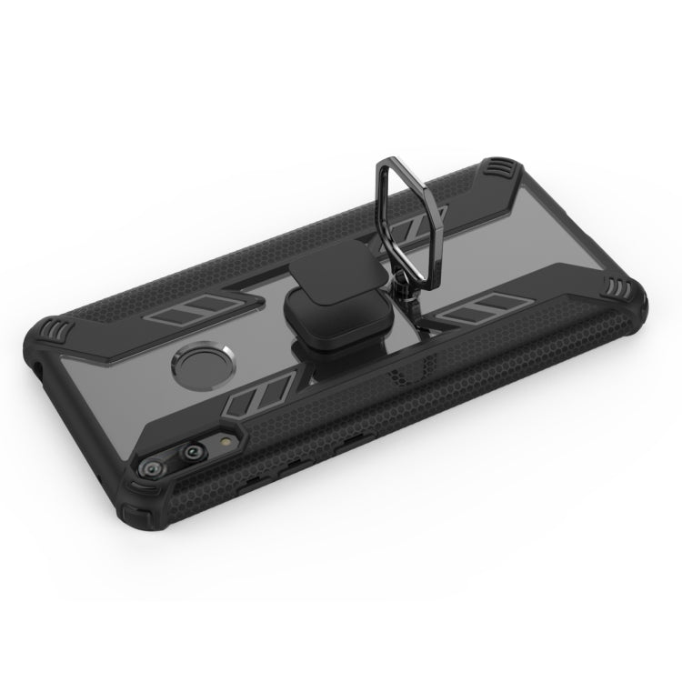 Iron Warrior Shockproof PC + TPU Protective Case for Huawei Y7 2019, with Ring Holder(Black)