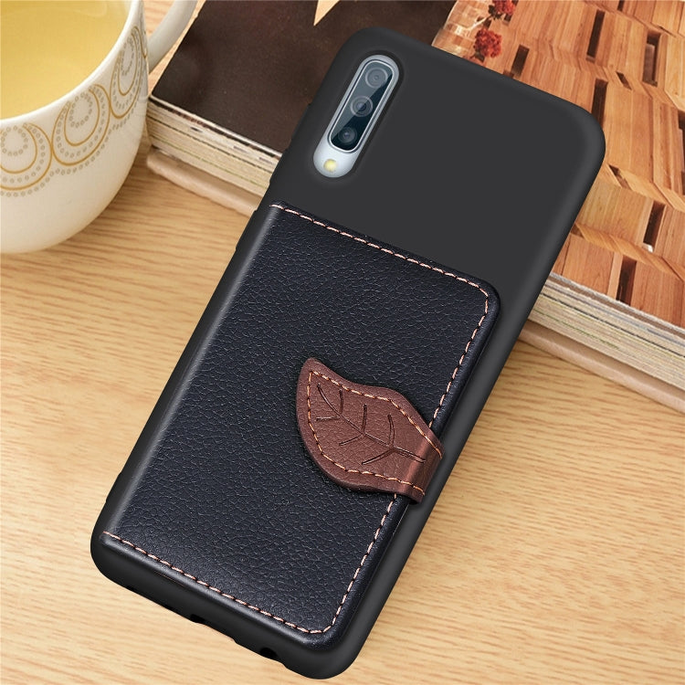 Litchi Pattern Card Bag Wallet Bracket + TPU Phone Case with Card Slot Wallet Bracket Function For Samsung A70