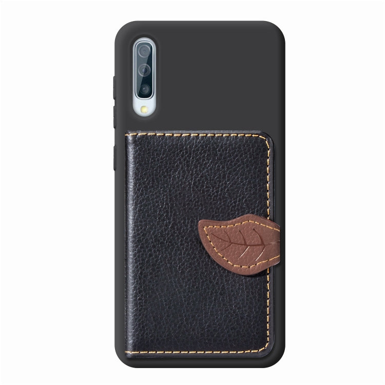 Litchi Pattern Card Bag Wallet Bracket + TPU Phone Case with Card Slot Wallet Bracket Function For Samsung A70