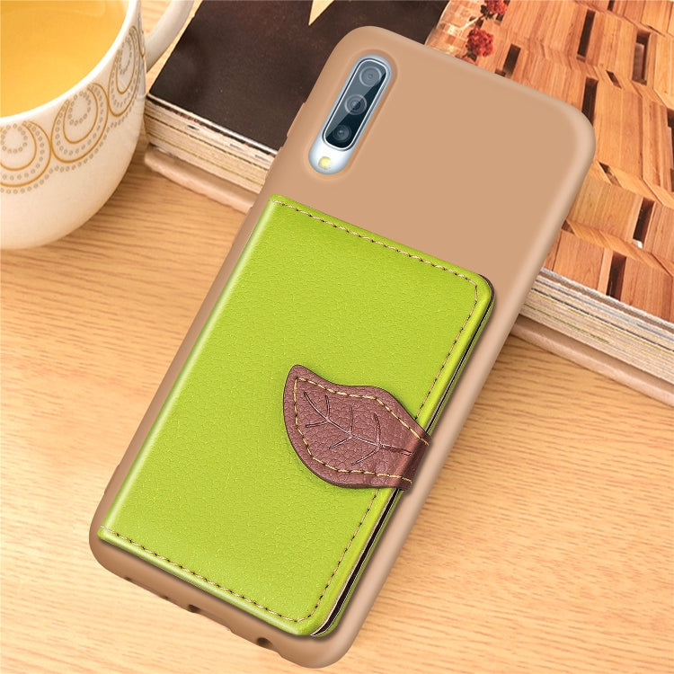 Litchi Pattern Card Bag Wallet Bracket + TPU Phone Case with Card Slot Wallet Bracket Function For Samsung A70