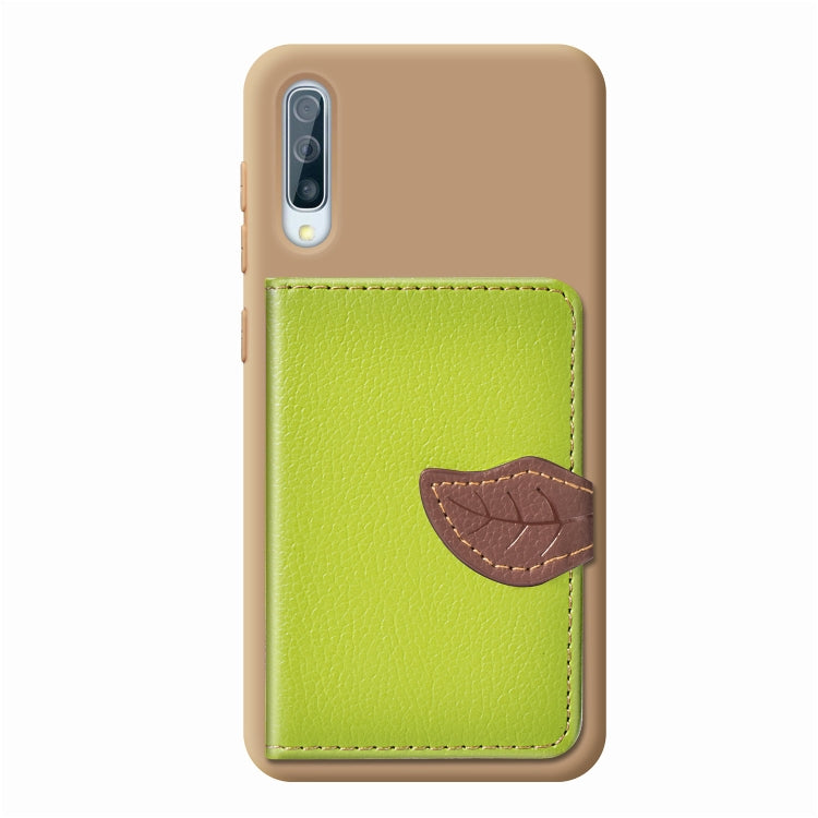 Litchi Pattern Card Bag Wallet Bracket + TPU Phone Case with Card Slot Wallet Bracket Function For Samsung A70