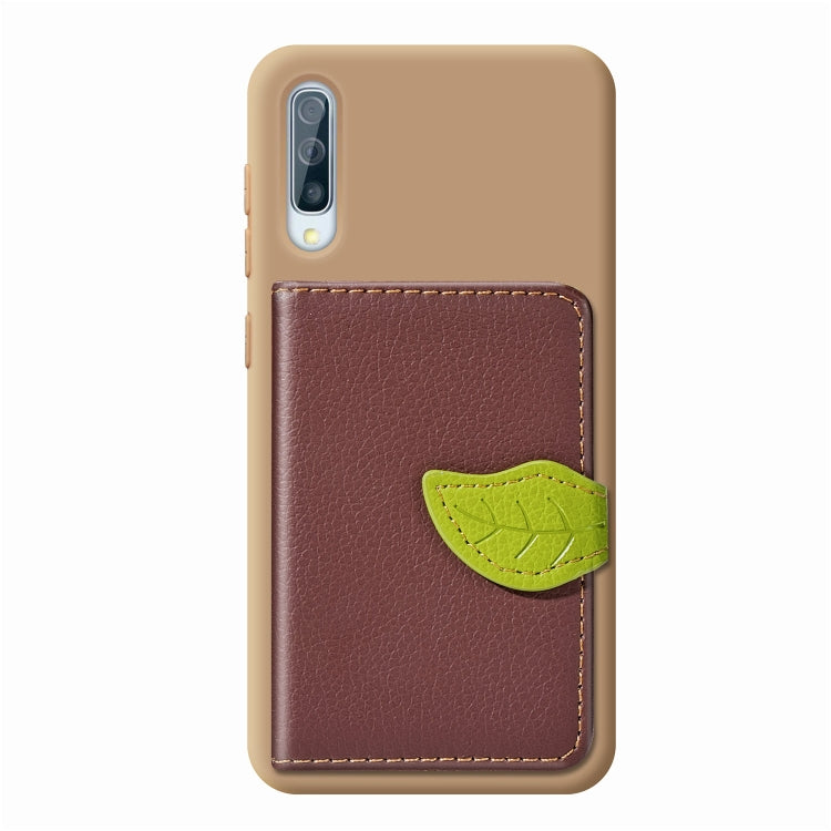 Litchi Pattern Card Bag Wallet Bracket + TPU Phone Case with Card Slot Wallet Bracket Function For Samsung A70