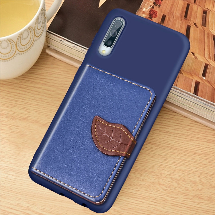 Litchi Pattern Card Bag Wallet Bracket + TPU Phone Case with Card Slot Wallet Bracket Function For Samsung A70