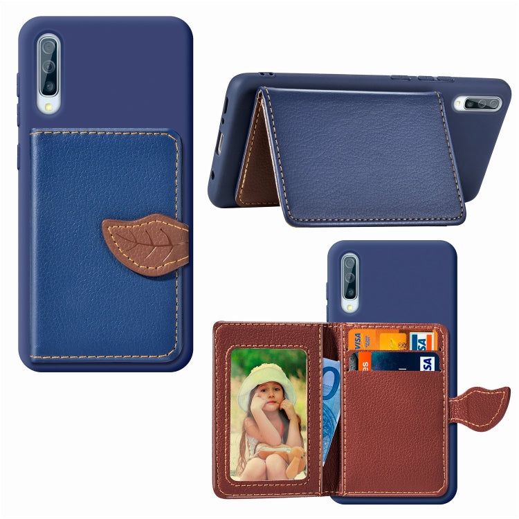 Litchi Pattern Card Bag Wallet Bracket + TPU Phone Case with Card Slot Wallet Bracket Function For Samsung A70