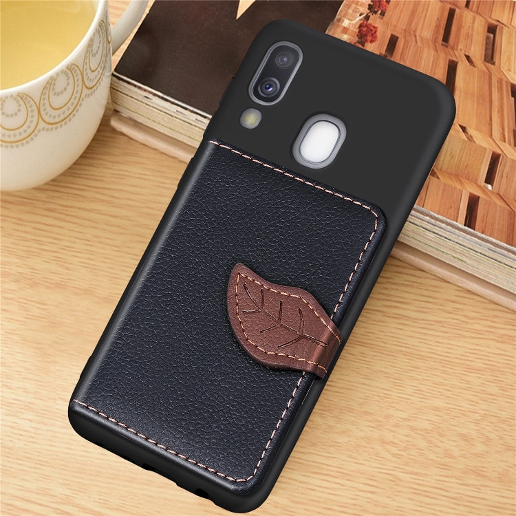 Litchi Pattern Card Bag Wallet Bracket + TPU Phone Case with Card Slot Wallet Bracket Function For Galaxy A40