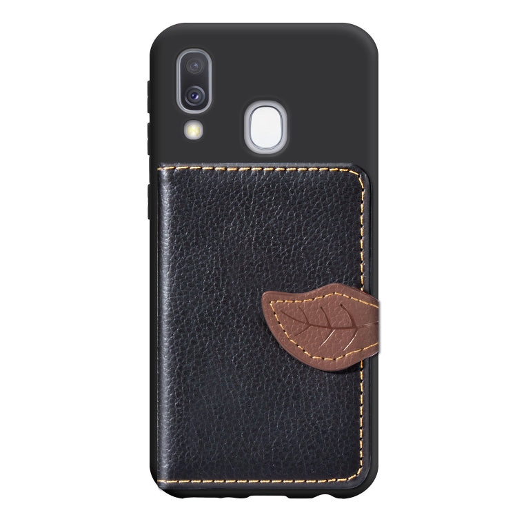 Litchi Pattern Card Bag Wallet Bracket + TPU Phone Case with Card Slot Wallet Bracket Function For Galaxy A40