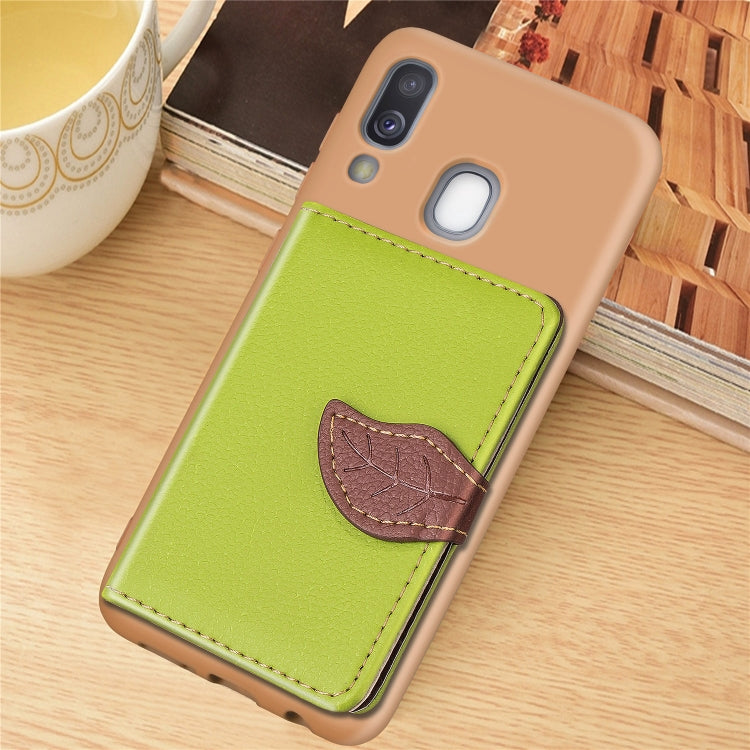 Litchi Pattern Card Bag Wallet Bracket + TPU Phone Case with Card Slot Wallet Bracket Function For Galaxy A40