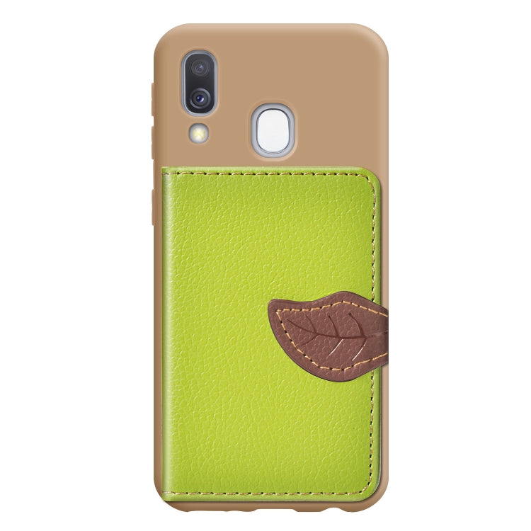 Litchi Pattern Card Bag Wallet Bracket + TPU Phone Case with Card Slot Wallet Bracket Function For Galaxy A40