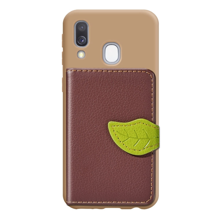 Litchi Pattern Card Bag Wallet Bracket + TPU Phone Case with Card Slot Wallet Bracket Function For Galaxy A40