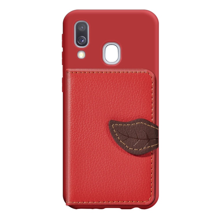 Litchi Pattern Card Bag Wallet Bracket + TPU Phone Case with Card Slot Wallet Bracket Function For Galaxy A40