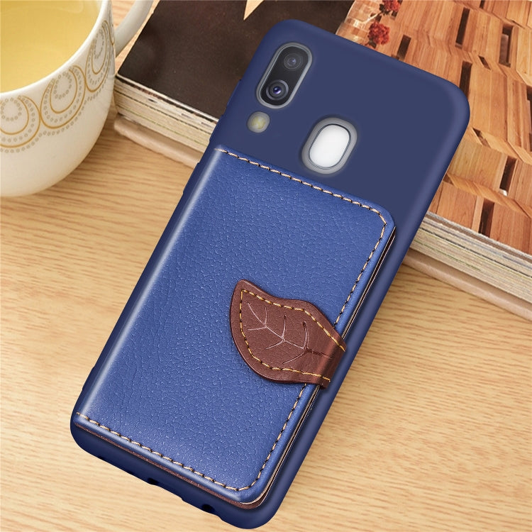 Litchi Pattern Card Bag Wallet Bracket + TPU Phone Case with Card Slot Wallet Bracket Function For Galaxy A40