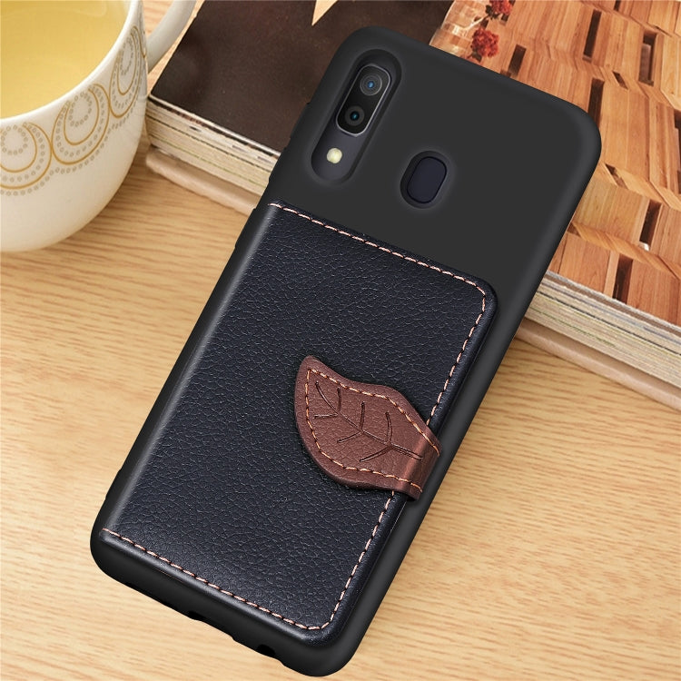 Litchi Pattern Card Bag Wallet Bracket + TPU Phone Case with Card Slot Wallet Bracket Function For Galaxy A30