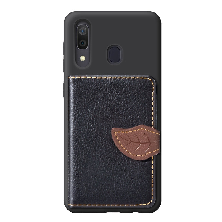 Litchi Pattern Card Bag Wallet Bracket + TPU Phone Case with Card Slot Wallet Bracket Function For Galaxy A30