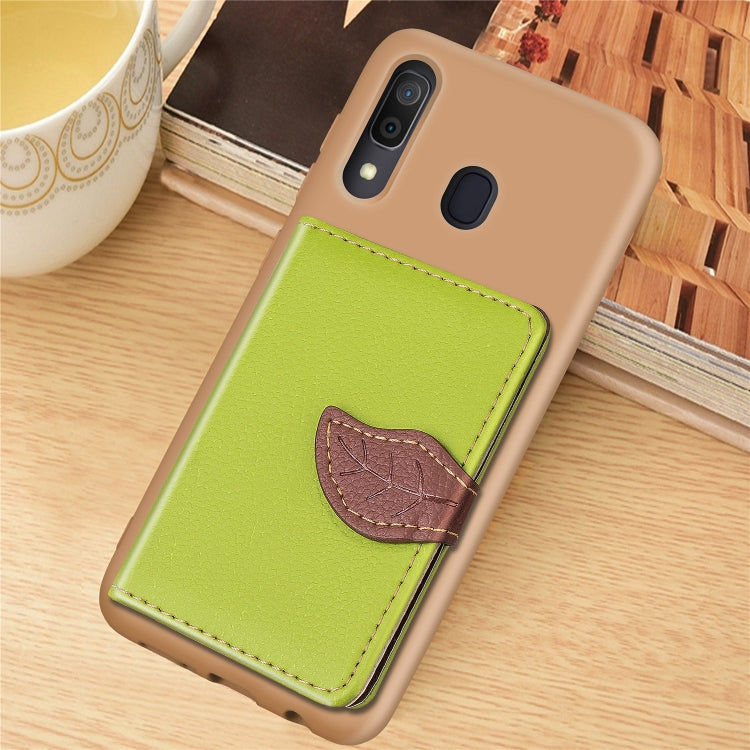 Litchi Pattern Card Bag Wallet Bracket + TPU Phone Case with Card Slot Wallet Bracket Function For Galaxy A30