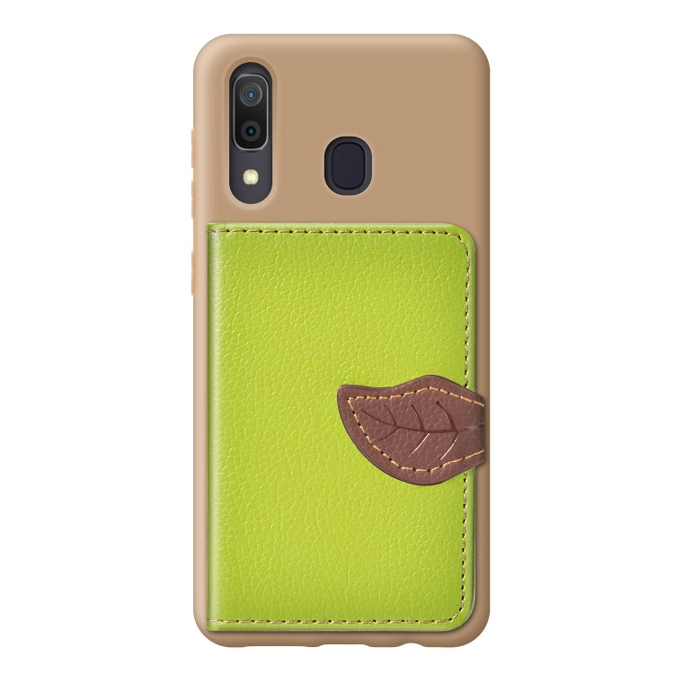 Litchi Pattern Card Bag Wallet Bracket + TPU Phone Case with Card Slot Wallet Bracket Function For Galaxy A30