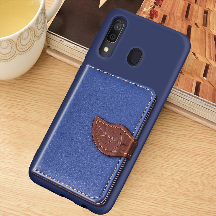 Litchi Pattern Card Bag Wallet Bracket + TPU Phone Case with Card Slot Wallet Bracket Function For Galaxy A30