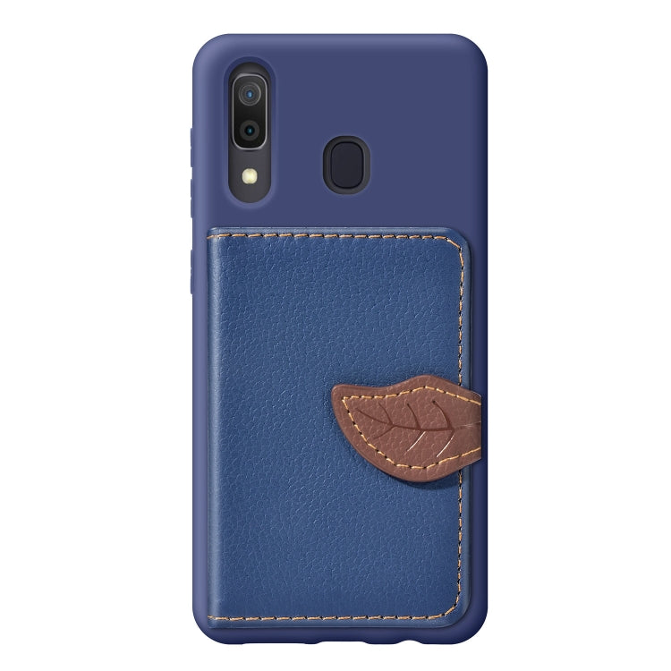 Litchi Pattern Card Bag Wallet Bracket + TPU Phone Case with Card Slot Wallet Bracket Function For Galaxy A30