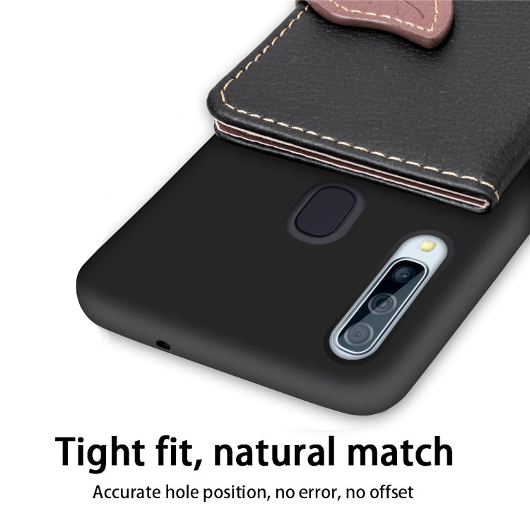 Litchi Pattern Card Bag Wallet Bracket + TPU Phone Case with Card Slot Wallet Bracket Function For Galaxy A30