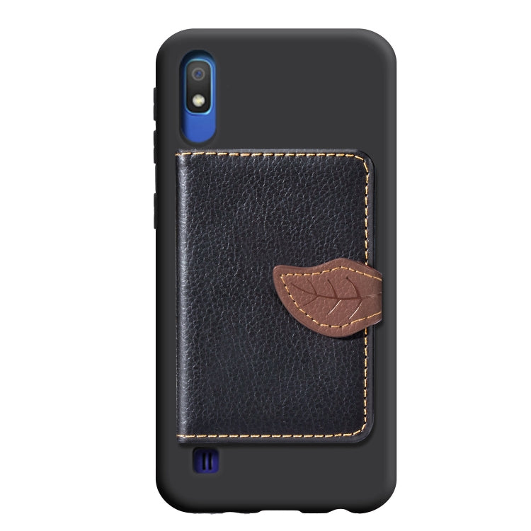 Litchi Pattern Card Bag Wallet Bracket + TPU Phone Case with Card Slot Wallet Bracket Function For Galaxy A10