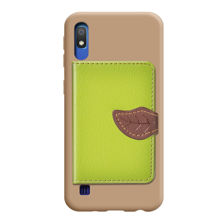 Litchi Pattern Card Bag Wallet Bracket + TPU Phone Case with Card Slot Wallet Bracket Function For Galaxy A10