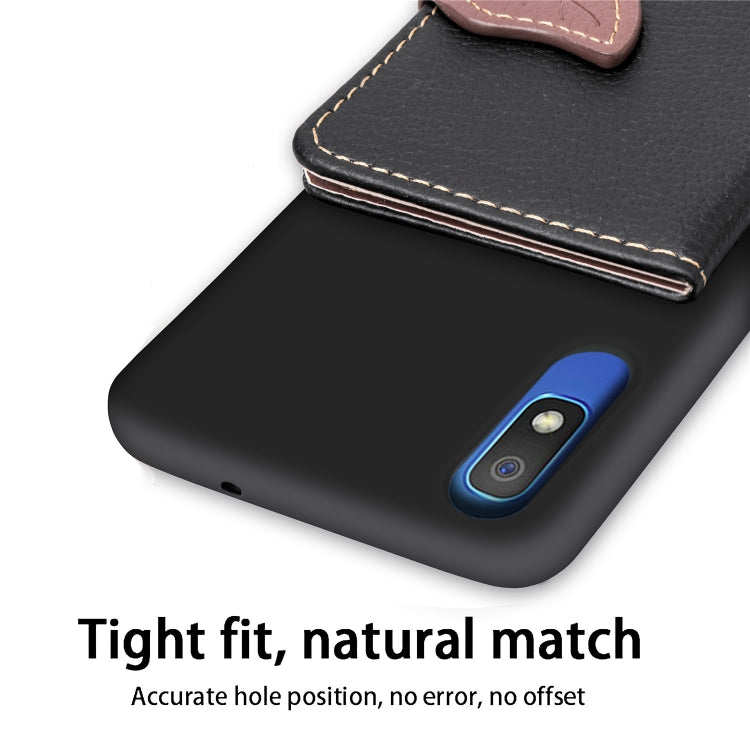 Litchi Pattern Card Bag Wallet Bracket + TPU Phone Case with Card Slot Wallet Bracket Function For Galaxy A10