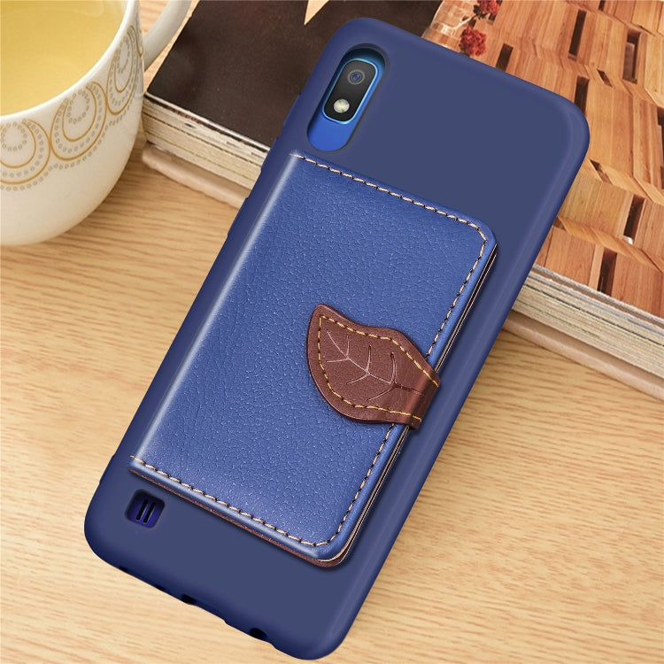 Litchi Pattern Card Bag Wallet Bracket + TPU Phone Case with Card Slot Wallet Bracket Function For Galaxy A10