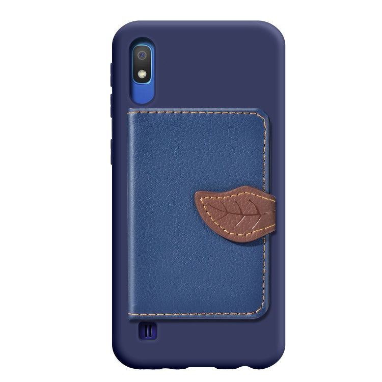 Litchi Pattern Card Bag Wallet Bracket + TPU Phone Case with Card Slot Wallet Bracket Function For Galaxy A10