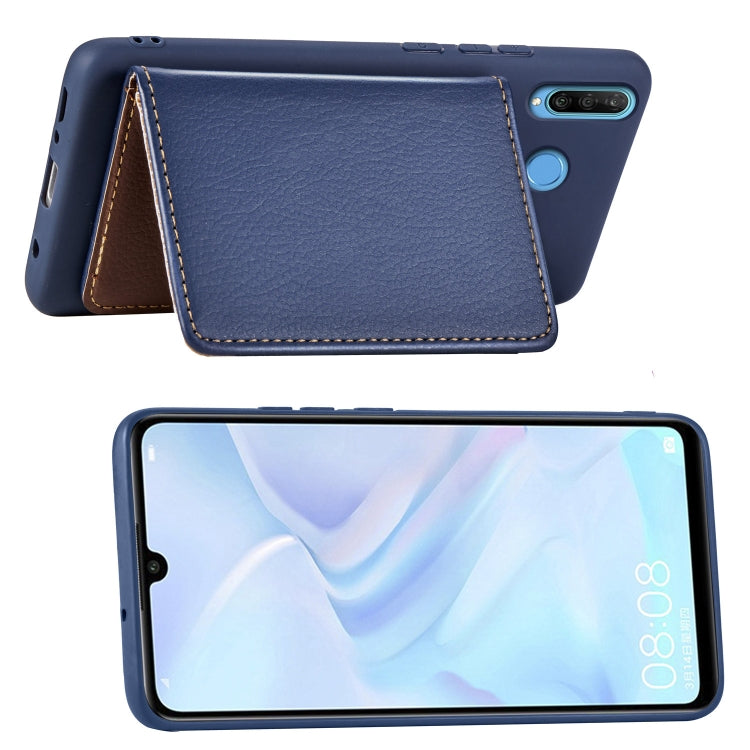 Leaf Buckle Litchi Texture Card Holder PU + TPU Case with Card Slot & Holder & Wallet & Photo Frame for Huawei Nove 4E / P30 Lite